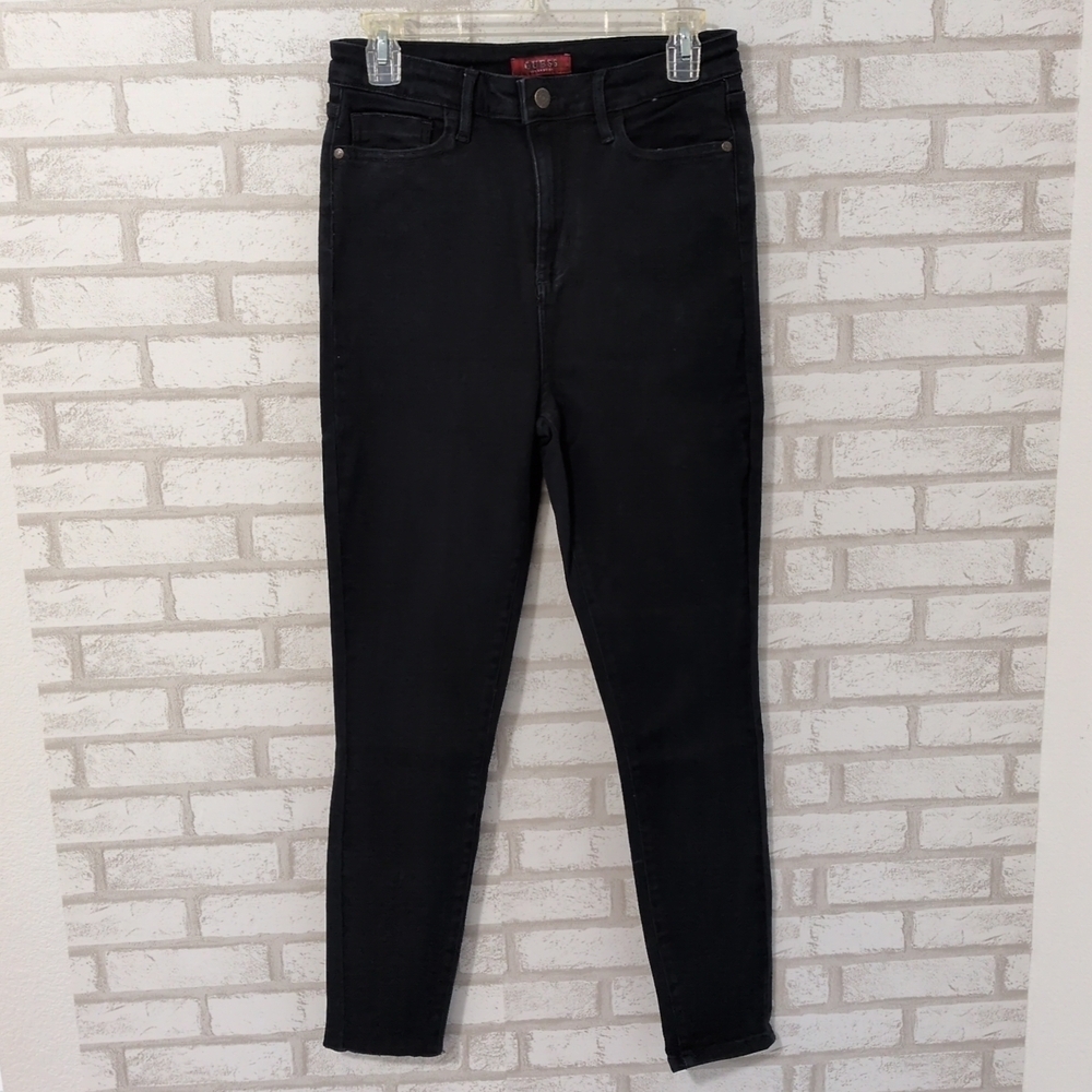 NWOT Guess Jeans Womens SZ 29 Skinny Logo On Pocket Black 90's Y2K
